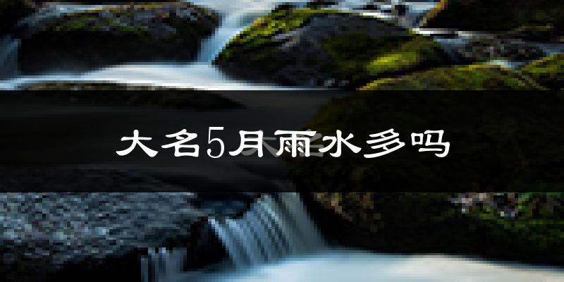 大名5月雨水多吗?