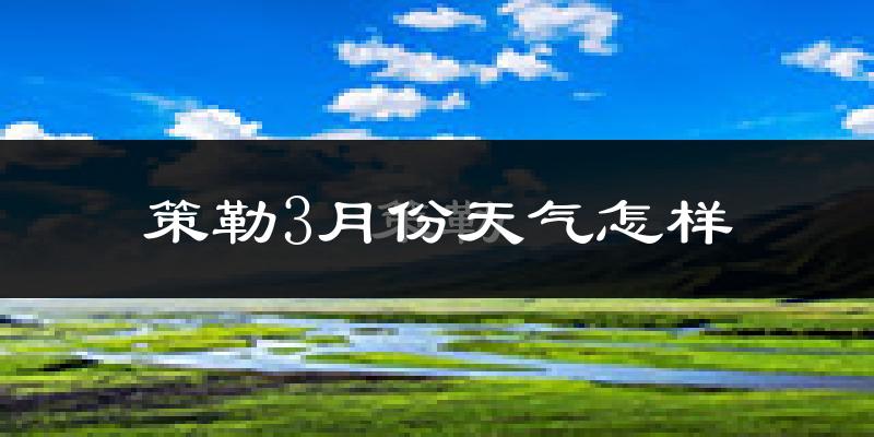 策勒县3月份天气如何?冷吗?